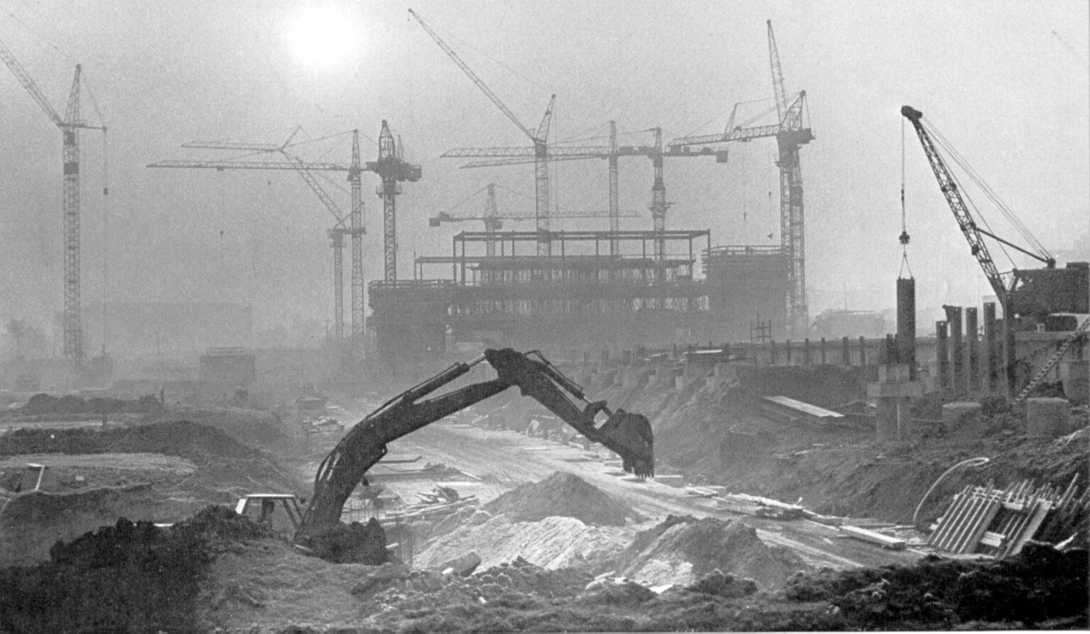 Baustelle Campus der Universität Bielefeld, 1972