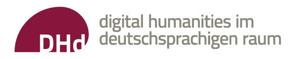 Logo des Verbands DHd. Zu lesen ist "digital humanities im deutschsprachigen raum"